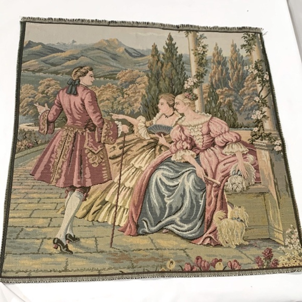 NEW.. Dame e Lago Italian Tapestry - Wall Art Hanging Home Decor Vintage..